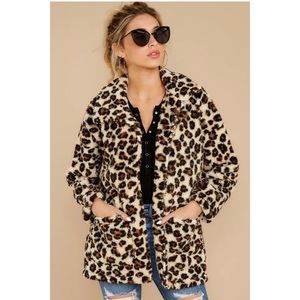 Z Supply Sherpa leopard teddy bear coat